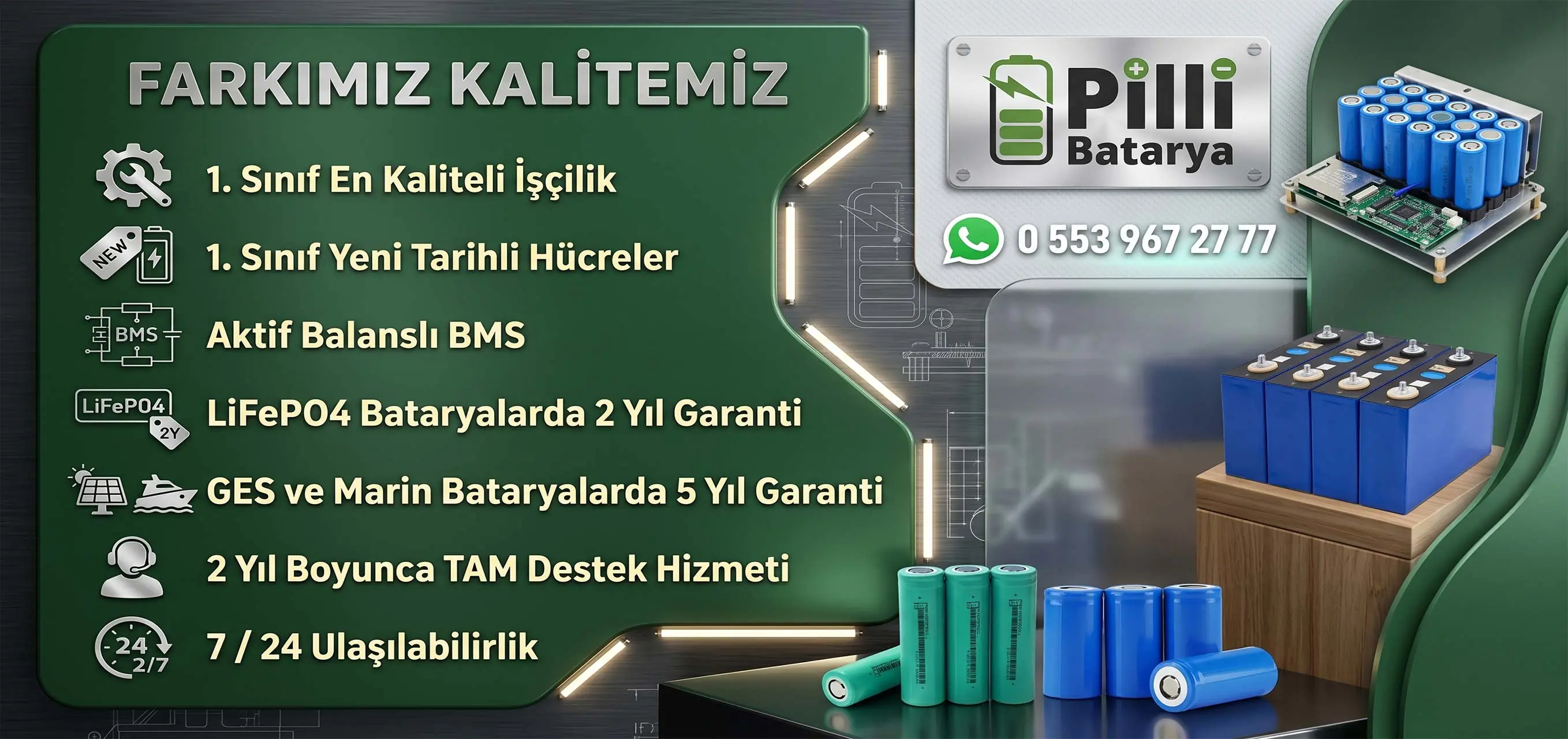 Pilli Batarya LiFePO4 Çözümleri