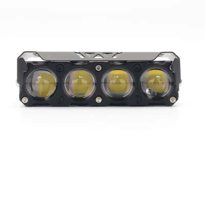 Pilli Batarya 4 Lensli Şimşek Modlu LED Far Barı (12V–60V, Su Geçirmez, Evrensel Bağlantı)
