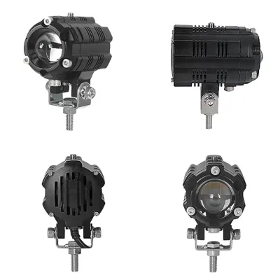 Pilli Batarya Altı Kanatlı Yuvarlak LED Far (12V–60V, Şimşek Modlu, Su Geçirmez)