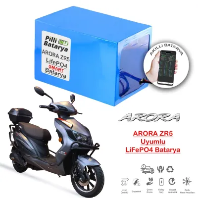 Pilli Batarya 72V 24Ah LiFePO4 Lityum Akü — Arora ZR5 Uyumlu (72 Volt 24 Amper), JK Jikong Smart Bluetooth BMS