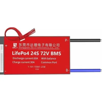 Pilli Batarya DALY 24S 60A Balanslı LiFePO4 Batarya BMS On-Off lu