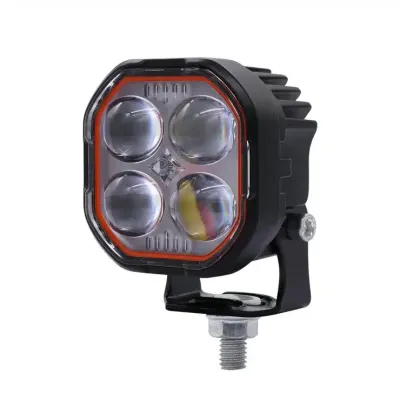 Pilli Batarya Dört Lensli Yonca Tipi LED Far (12V–60V, Şimşek Modlu, 3 Pin Kablo, Su Geçirmez)