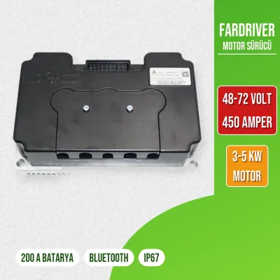Pilli Batarya Fardriver ND72450 Sinüs Dalga Motor Sürücü 48-72V 200A/450A Bluetooth