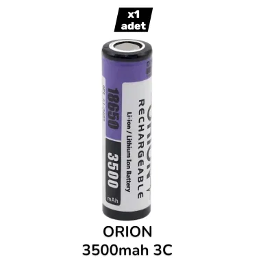 Pilli Batarya Orion 18650 3.7 Volt (3.7V) 3500 mAh 3C Li-ion Şarj Edilebilir Pil