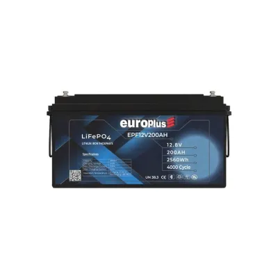 Europlus EPF12V200AH 12 Volt (12.8V) 200 Ah LiFePO4 Lityum Akü Dahili BMS