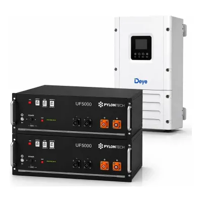 Pilli Batarya Deye SUN-6K-OG02LP1 6 kW Off-Grid İnverter + Pylontech 10 kWh LiFePO4 Akü Seti - Bağ Evi ve Kırsal Alan