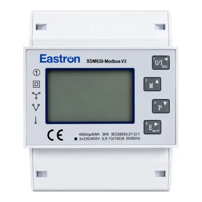 Pilli Batarya Eastron SDM630 Modbus V3 3 Faz Enerji Sayacı