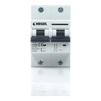 Pilli Batarya Hegel YRL7 550V DC 100A 2P B Tipi DC Devre Kesici