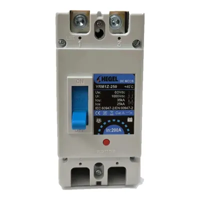 Pilli Batarya Hegel YRM1Z-250 2P 200A 60V DC Kompakt Şalter (MCCB)