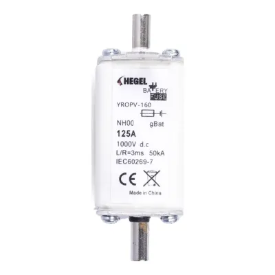 Pilli Batarya Hegel YROPV-160 1000V DC 125A Bıçaklı Sigorta