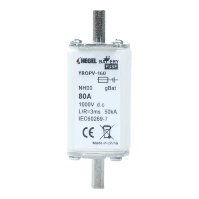 Pilli Batarya Hegel YROPV-160 1000V DC 80A Bıçaklı Sigorta