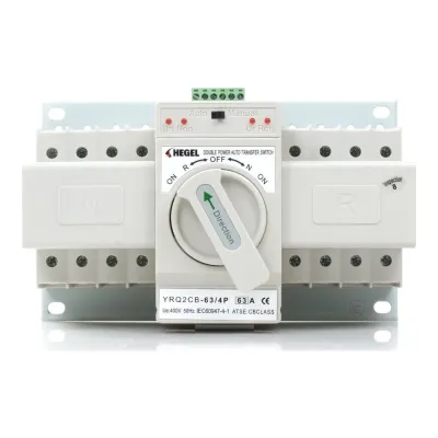 Pilli Batarya Hegel YRQ2CB-63-400 4P 63A 400V Otomatik Transfer Şalteri