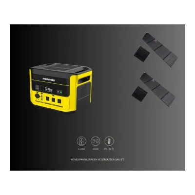 Pilli Batarya Mobinerji PB58 1500W Solar Jeneratör Kiti - 400W Katlanabilir Monokristal Panelli Set