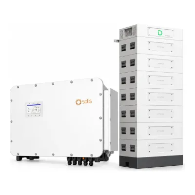 Pilli Batarya Solis S6-EH3P125K10 125kW Hibrit İnverter + Dyness STACK314 240kWh Ticari Enerji Depolama Paketi