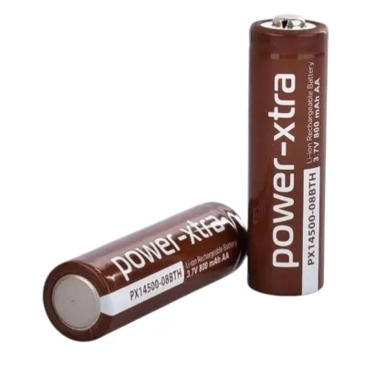 Pilli Batarya Power-Xtra PX14500-08BTH 3.7 Volt (3.7V) 800 mAh AA Boy Başlı Li-ion Şarj Edilebilir Kalem Pil