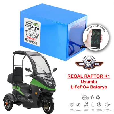 Pilli Batarya 72V 30Ah LiFePO4 Lityum Akü — Regal Raptor K1 Uyumlu (72 Volt 30 Amper), JK Jikong Smart Bluetooth BMS