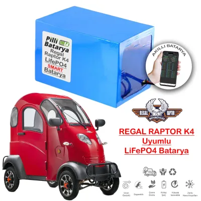 Pilli Batarya 72V 30Ah LiFePO4 Lityum Akü — Regal Raptor K4 Uyumlu (72 Volt 30 Amper), JK Jikong Smart Bluetooth BMS