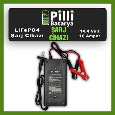 12 Volt 10 Amper Lifepo4, Lityum Akıllı Akü Şarj Cihazı 14.4 Volt