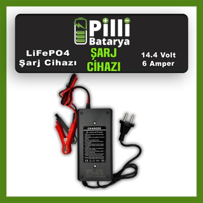 12 Volt 6 Amper Lifepo4, Lityum Akıllı Akü Şarj Cihazı 14.4 Volt