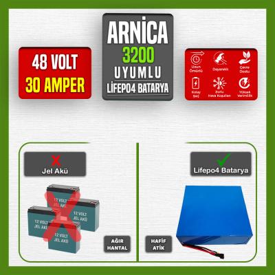Arnica 3200 LiFePO4 Batarya 48 Volt 30 Ah