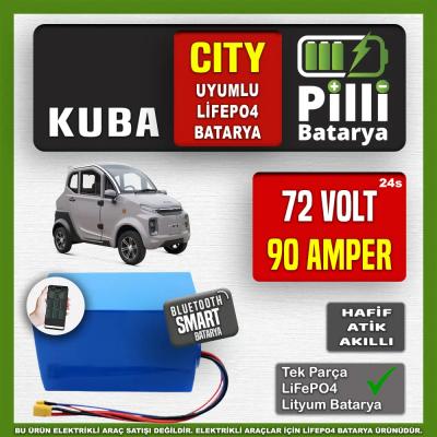 Kuba City 72V 90Ah LiFePO4 Lityum Akü – Smart Bluetooth Özellikli Batarya
