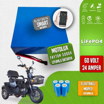 Motolux Fayton 5000X 60 Volt 24 Ah LiFePO4 Smart Bluetooth Batarya
