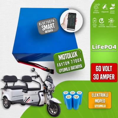 Motolux Fayton 7700X 60 Volt 30 Ah LiFePO4 Smart Bluetooth Batarya