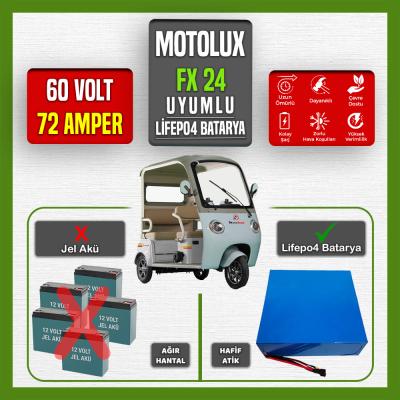 Motolux Fayton FX24 60 Volt 72 Ah LiFePO4 Smart Bluetooth Batarya