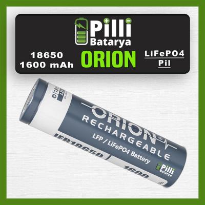Orion 18650 LiFePO4 Pil 3.2V 1600 mAh Şarj Edilebilir Lityum Pil