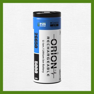 Orion 26650 3.7V 5000 mAh 2C Li-ion Şarj Edilebilir Pil - Yüksek Kapasiteli
