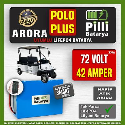 Pilli Batarya Arora Polo Plus LiFePO4 Akü 72V 42Ah — JK Jikong Smart Bluetooth Lityum Batarya