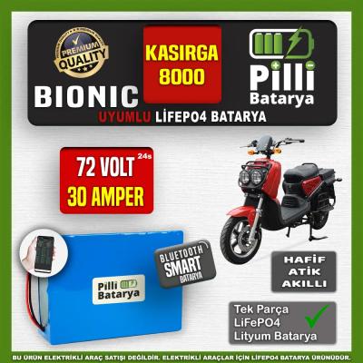 Pilli Batarya Bionic Kasirga 8500 LiFePO4 Akü 72V 30Ah — JK Jikong Smart Bluetooth Lityum Batarya