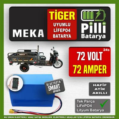 Pilli Batarya Meka Tiger Moped LiFePO4 Akü 72V 72Ah — JK Jikong Smart Bluetooth Lityum Batarya
