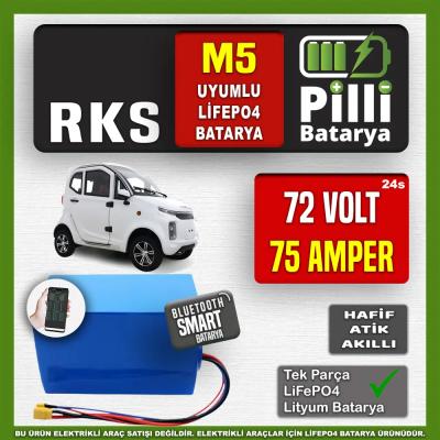 Pilli Batarya RKS M5 LiFePO4 Akü 72V 75Ah — JK Jikong Smart Bluetooth Lityum Batarya
