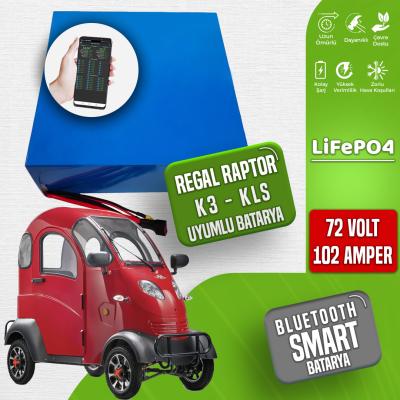 Regal Raptor K3-KLS LiFePO4 Batarya 72 Volt 102 Ah Smart Bluetooth Özellikli