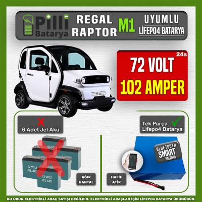 Regal Raptor M1 72V 102Ah LiFePO4 Lityum Akü – Smart Bluetooth Özellikli Batarya