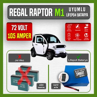 Regal Raptor M1 72V 105Ah LiFePO4 Lityum Akü – Smart Bluetooth Özellikli Batarya