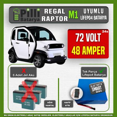 Regal Raptor M1 72V 48Ah LiFePO4 Lityum Akü – Smart Bluetooth Özellikli Batarya