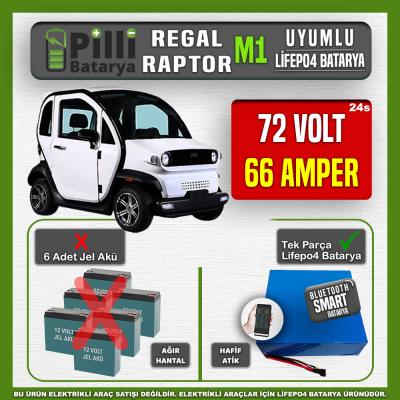 Regal Raptor M1 72V 66Ah LiFePO4 Lityum Akü – Smart Bluetooth Özellikli Batarya