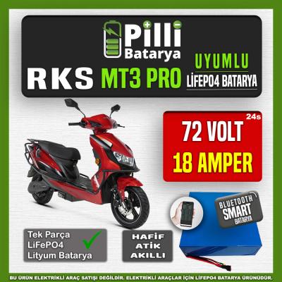 RKS MT3 PRO 72V 18Ah LiFePO4 Lityum Akü – Smart Bluetooth Özellikli Batarya