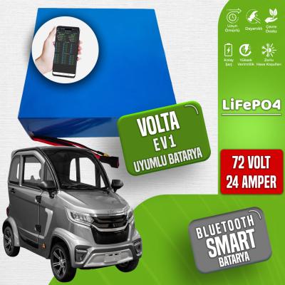 Pilli Batarya Volta EV1 72V 24Ah LiFePO4 Lityum Akü – Smart Bluetooth Özellikli Batarya