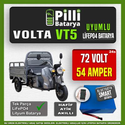 Volta VT5 72V 54Ah LiFePO4 Lityum Akü – Smart Bluetooth Özellikli Batarya