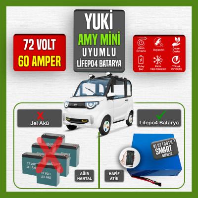 Yuki Amy Mini 72V 60Ah LiFePO4 Lityum Akü – Smart Bluetooth Özellikli