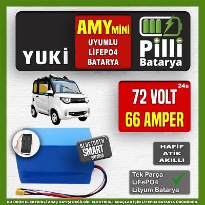 Yuki Amy Mini 72V 66Ah LiFePO4 Lityum Akü – Smart Bluetooth Özellikli