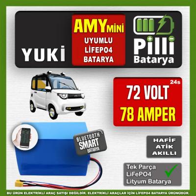 Yuki Amy Mini 72V 78Ah LiFePO4 Lityum Akü – Smart Bluetooth Özellikli