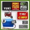 Pilli Batarya Yuki Pony Plus Twin 72V 42Ah LiFePO4 Lityum Akü – Smart Bluetooth Özellikli Batarya