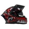 Pilli Batarya Rivox R1 Graphic Red Black Venom Full Face Motosiklet Kaskı