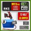 RKS MT3 Pro LiFePO4 Akü 72V 18Ah — JK Jikong Smart Bluetooth Lityum Batarya | Pilli Batarya