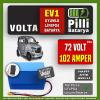Pilli Batarya Volta EV1 72V 120Ah LiFePO4 Lityum Akü – Smart Bluetooth Özellikli Batarya